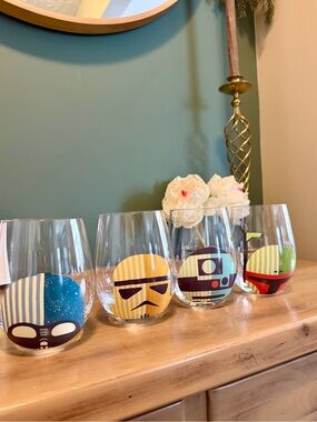 Star Wars Helmet Hues Stemless Wine Glasses Set of 4 19oz
